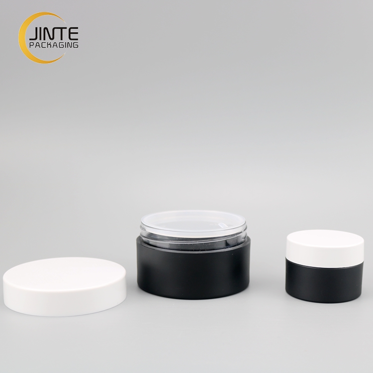 Luxury Skincare Packaging Black Hard Plastic Containers 150ml 5 OZ Cosmetic Cream Jar