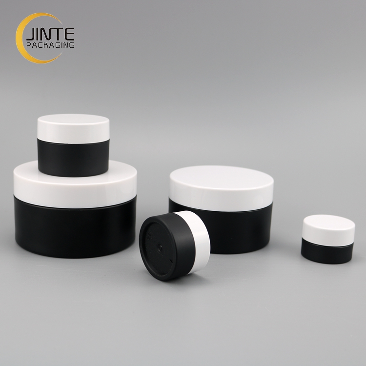Luxury Skincare Packaging Black Hard Plastic Containers 150ml 5 OZ Cosmetic Cream Jar