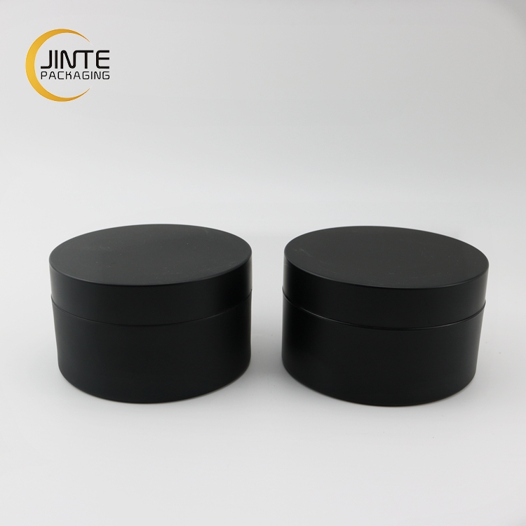 Luxury Skincare Packaging Cosmetic Cream PETG Black Jar Body Cream Jar Empty Round Jar