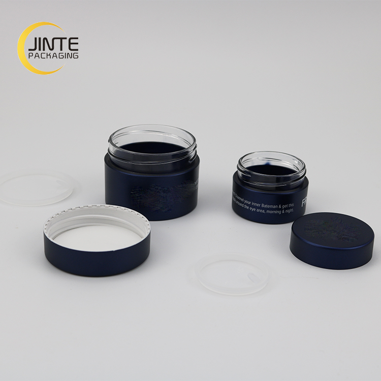 Luxury Skincare Packaging Matte Blue Cosmetic Cream Jar 5g 10g 15g 20g 30g 50g 100g 150g 200g 250g
