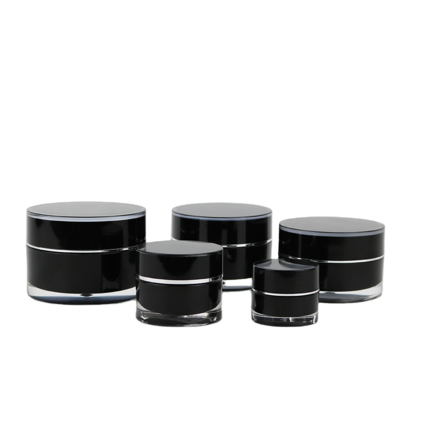 Luxury Small Cosmetic Jar Double Wall Round Shape Acrylic Jar  Face Cream Container With Lid Jar