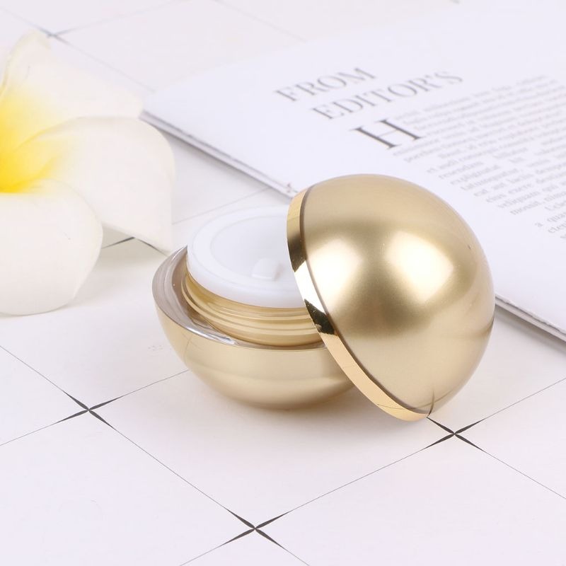 Luxury Sphere Cream Container Golden Jar cosmetic Acrylic Smaple Pot Ball Bottle Empty Cosmetic Containers