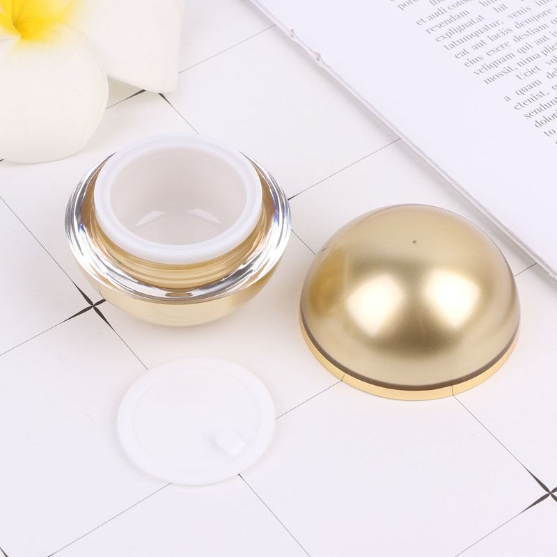Luxury Sphere Cream Container Golden Jar cosmetic Acrylic Smaple Pot Ball Bottle Empty Cosmetic Containers