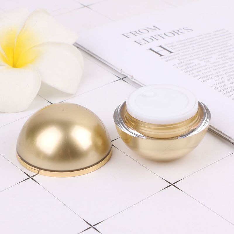 Luxury Sphere Cream Container Golden Jar cosmetic Acrylic Smaple Pot Ball Bottle Empty Cosmetic Containers