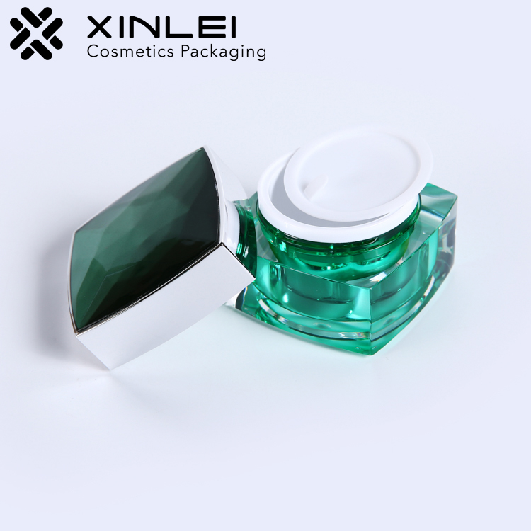 Luxury Square Acrylic Packaging Plastic Empty Jar With Lid