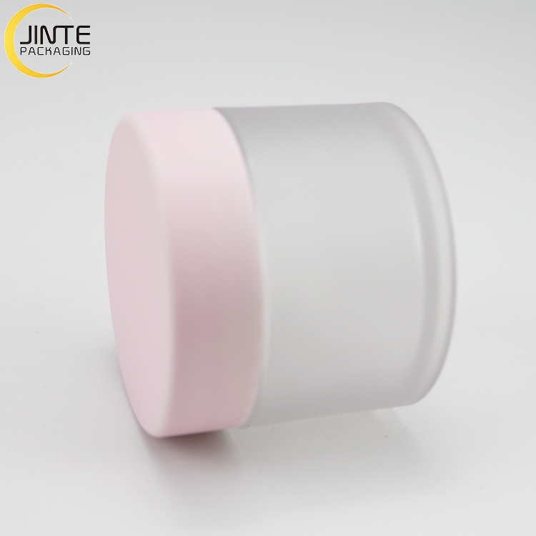 Luxury Sweet Plastic CosmeticJar PETG Frosted Jar With Pink Cap 1/2 oz 1oz 2oz 3oz 4oz 5oz 6oz 8oz Lip Scrub Container With Lid