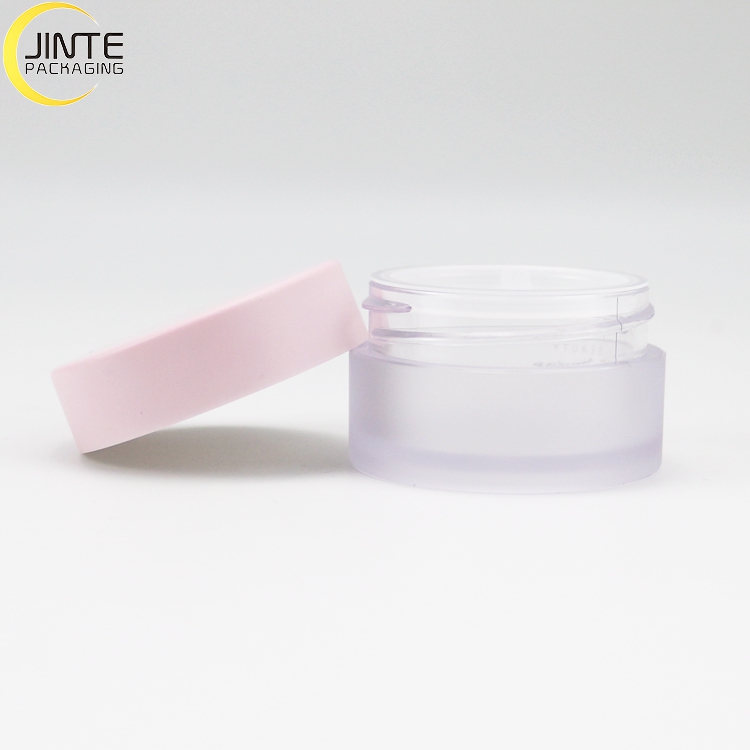 Luxury Sweet Plastic CosmeticJar PETG Frosted Jar With Pink Cap 1/2 oz 1oz 2oz 3oz 4oz 5oz 6oz 8oz Lip Scrub Container With Lid