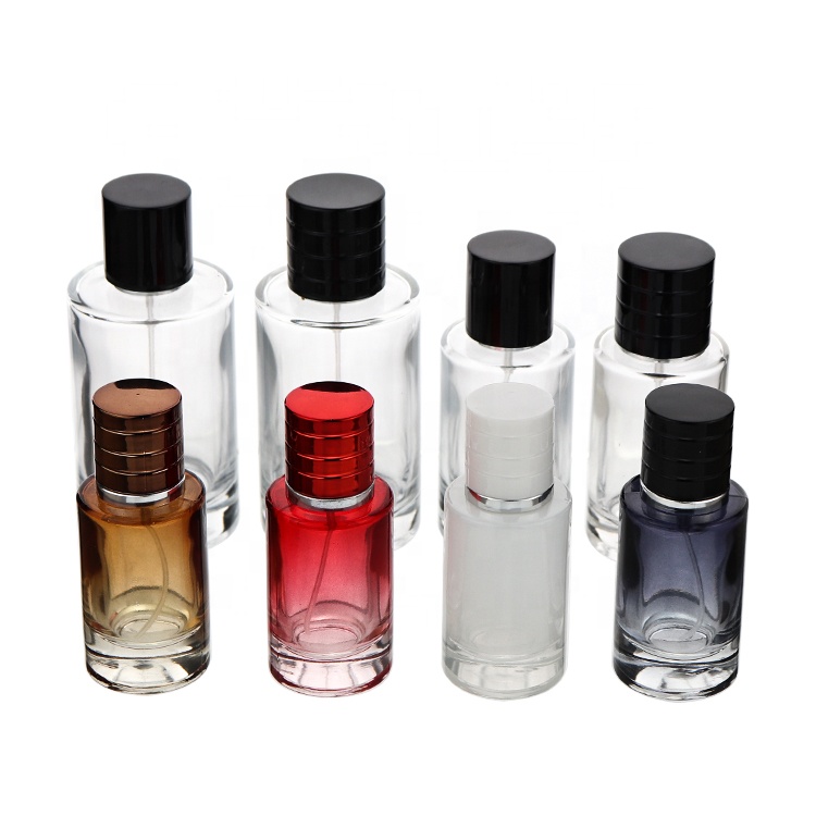 Luxury Transparent 50ml 100ml Glass Magnetic Cap perfume Pump Sprayer Bottle With Box Packaging