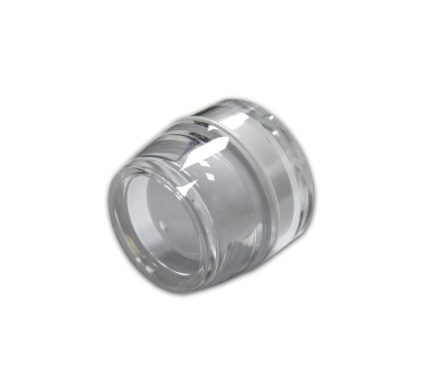 Luxury White Acrylic Double Wall Skincare Packaging Plastic Jar with Elegant Flower Screw Cap