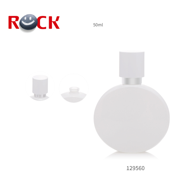 Luxury White Round Perfume Bottle Hot Sale 50ml PUMP Sprayer Personal Care Hot Stamping