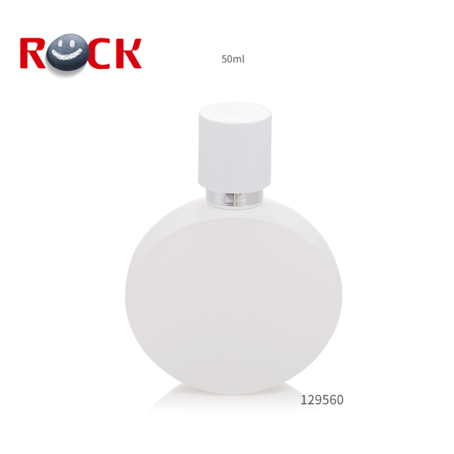 Luxury White Round Perfume Bottle Hot Sale 50ml PUMP Sprayer Personal Care Hot Stamping