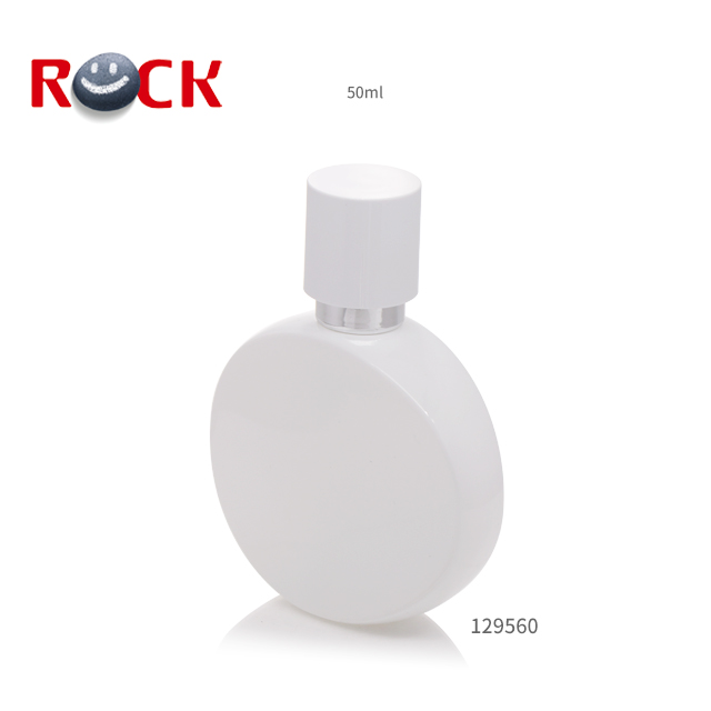Luxury White Round Perfume Bottle Hot Sale 50ml PUMP Sprayer Personal Care Hot Stamping