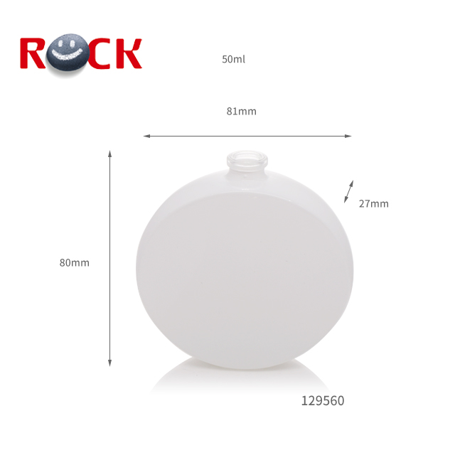 Luxury White Round Perfume Bottle Hot Sale 50ml PUMP Sprayer Personal Care Hot Stamping