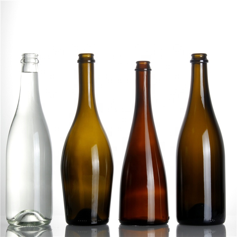 Luxury Wholesale Wine Custom Extra Flint Crown Top Common 750 Ml Champagne Glass Bottle