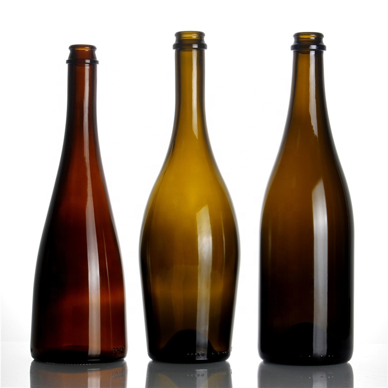 Luxury Wholesale Wine Custom Extra Flint Crown Top Common 750 Ml Champagne Glass Bottle