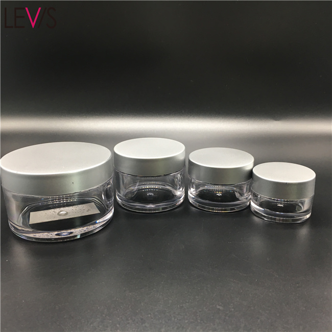 Luxury acrylic cosmetic cream emty jar with aluminum cap