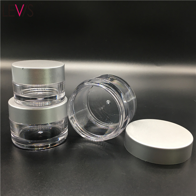 Luxury acrylic cosmetic cream emty jar with aluminum cap