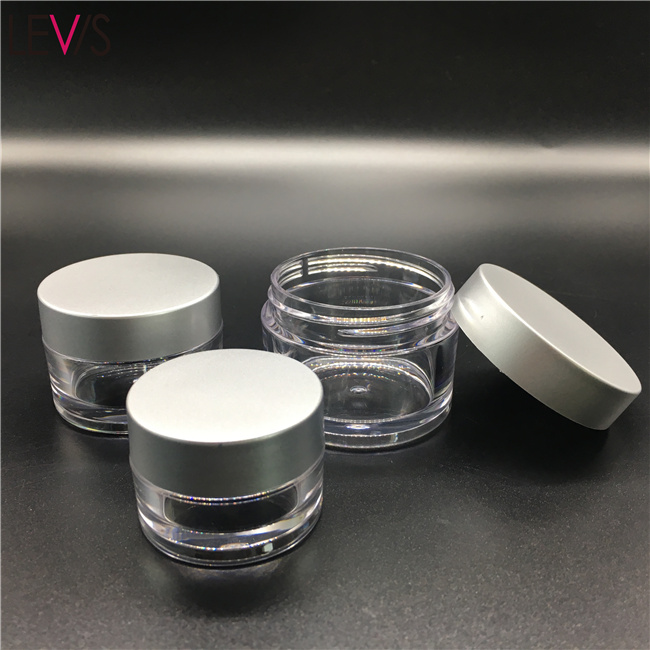 Luxury acrylic cosmetic cream emty jar with aluminum cap