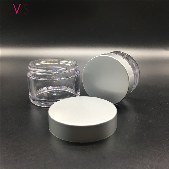 Luxury acrylic cosmetic cream emty jar with aluminum cap