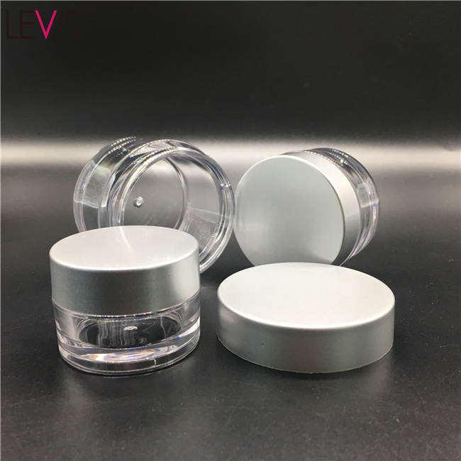Luxury acrylic cosmetic cream emty jar with aluminum cap