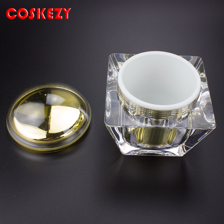 Luxury acrylic empty 200g face cream jar and acrylic 250g plastic cream jar cosmetic packaging jars