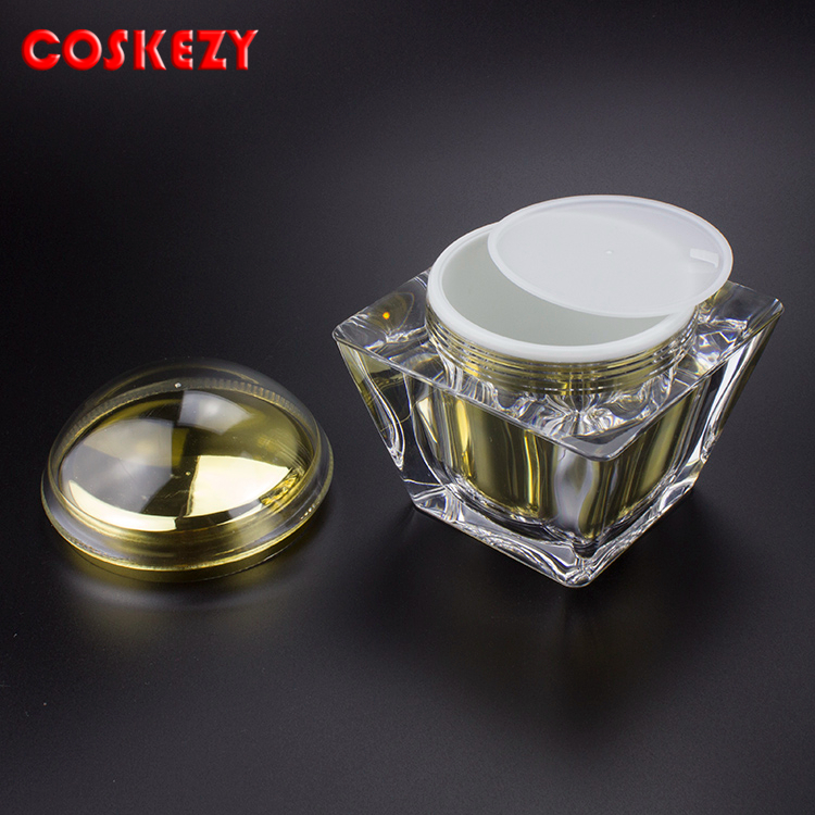 Luxury acrylic empty 200g face cream jar and acrylic 250g plastic cream jar cosmetic packaging jars