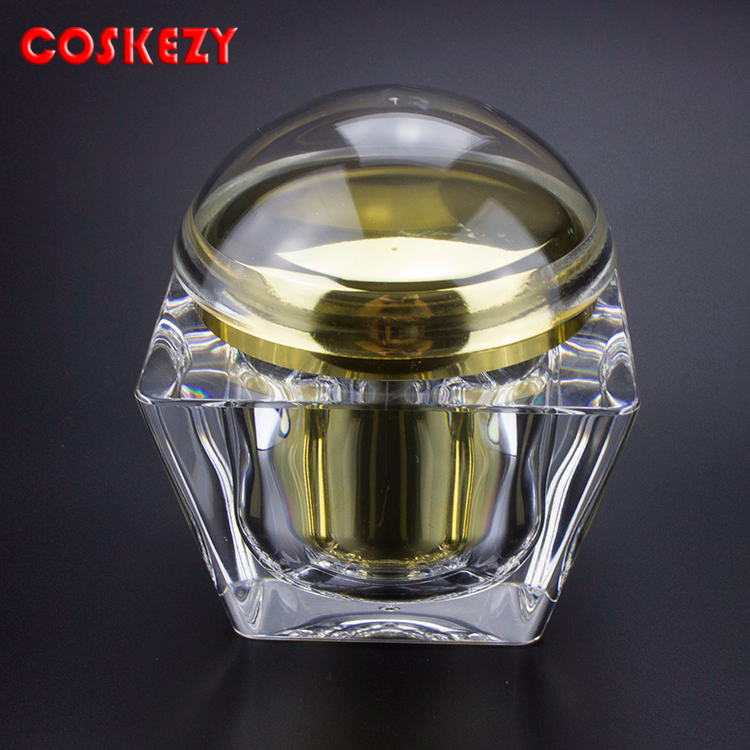 Luxury acrylic empty 200g face cream jar and acrylic 250g plastic cream jar cosmetic packaging jars