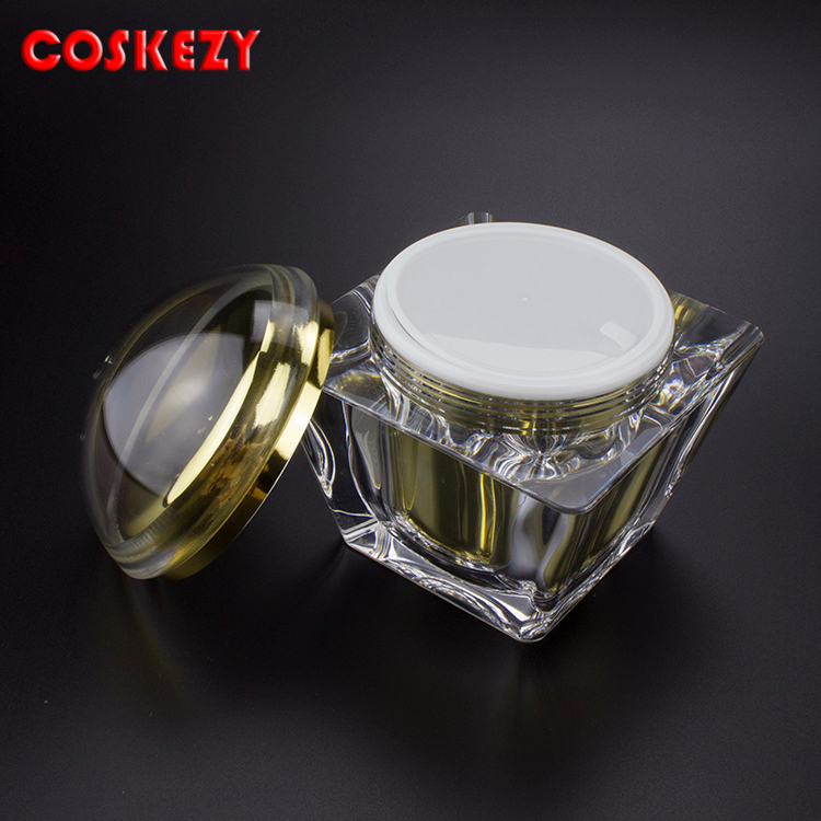 Luxury acrylic empty 200g face cream jar and acrylic 250g plastic cream jar cosmetic packaging jars