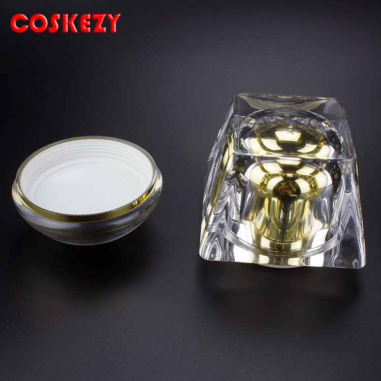 Luxury acrylic empty 200g face cream jar and acrylic 250g plastic cream jar cosmetic packaging jars