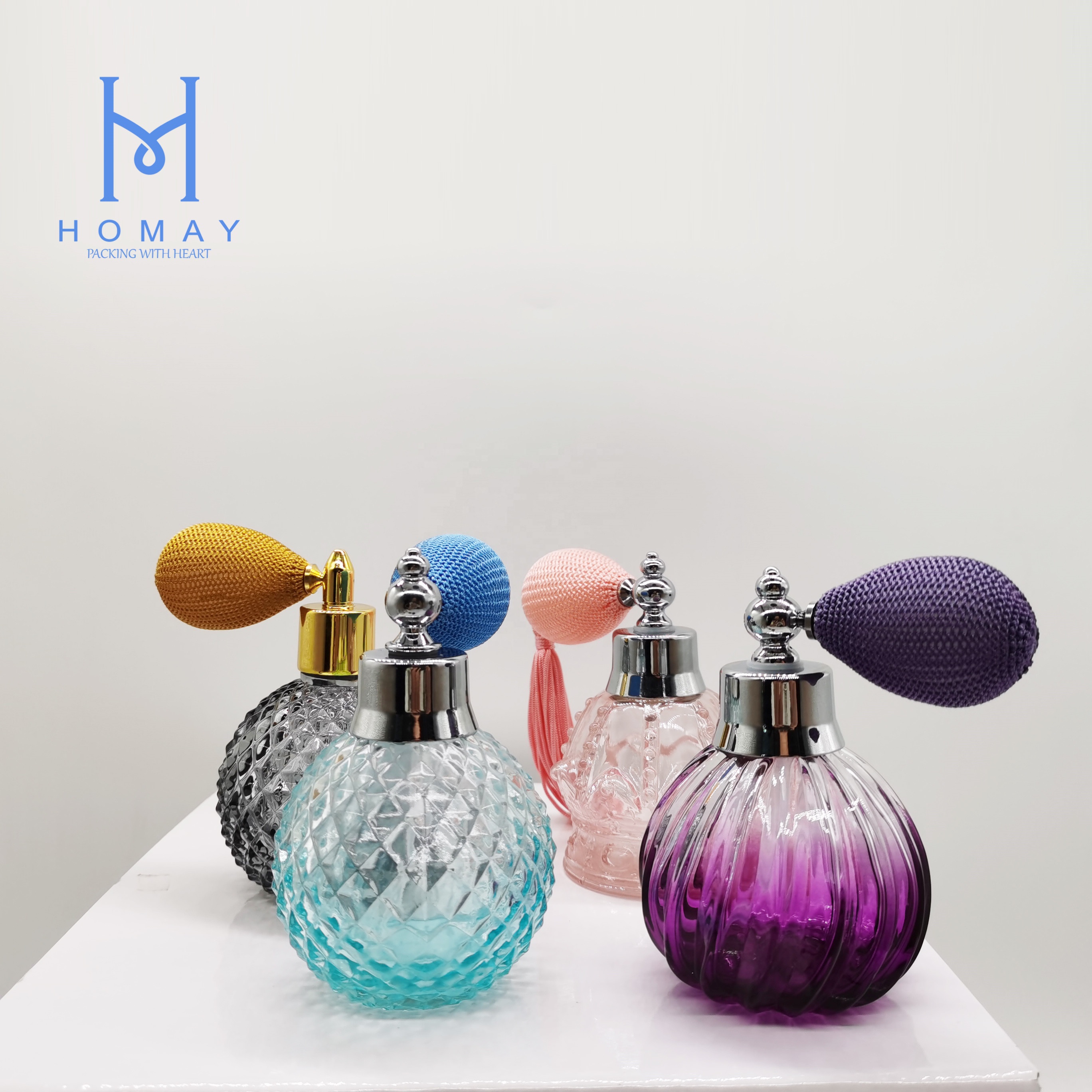 Luxury air balloon glass perfume spray bottles 80ml with airbag