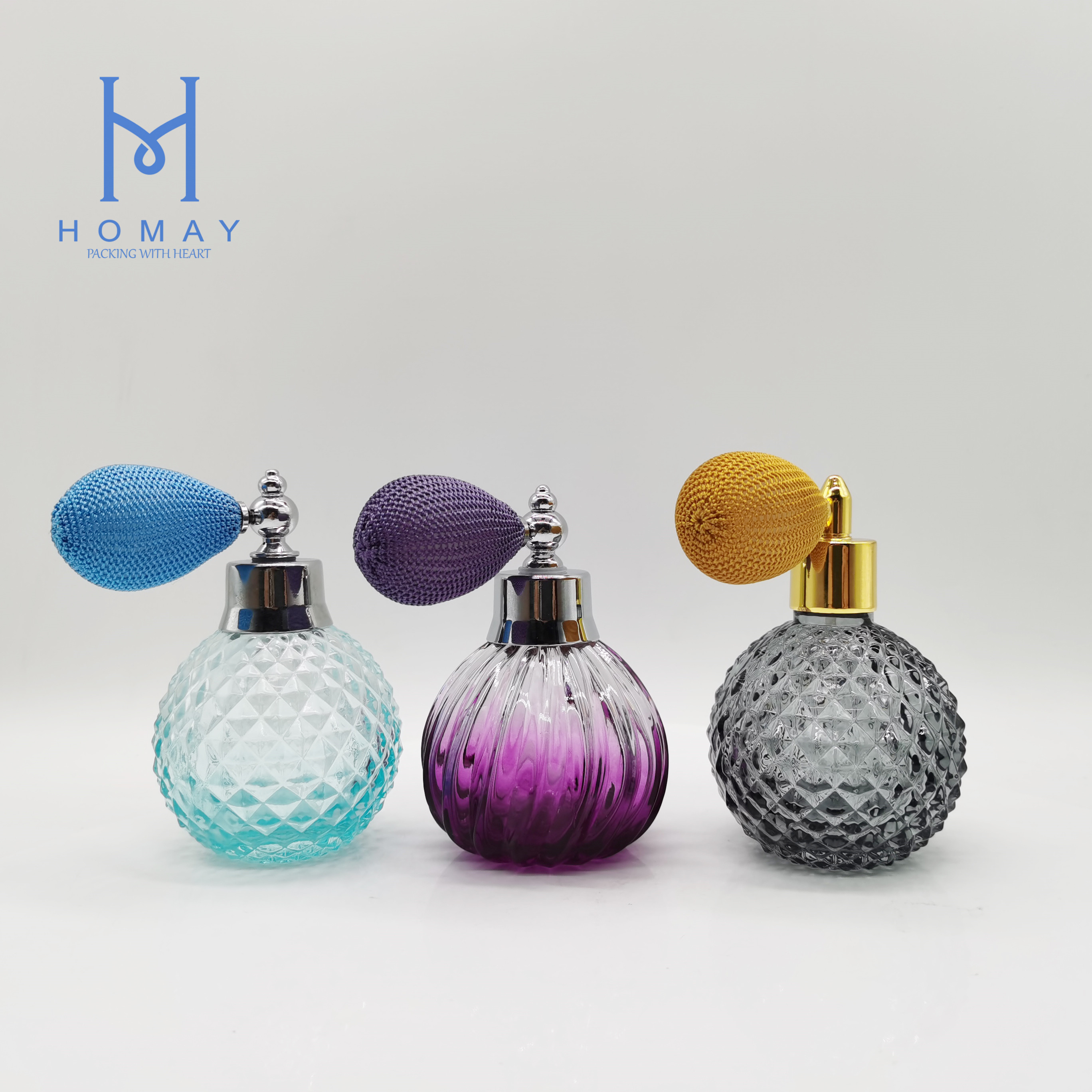 Luxury air balloon glass perfume spray bottles 80ml with airbag