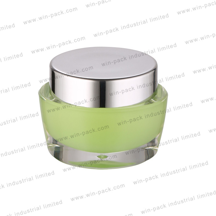 Luxury airless cream jars 15g 30g 50g gold and white acrylic cream jar for skincare packaging