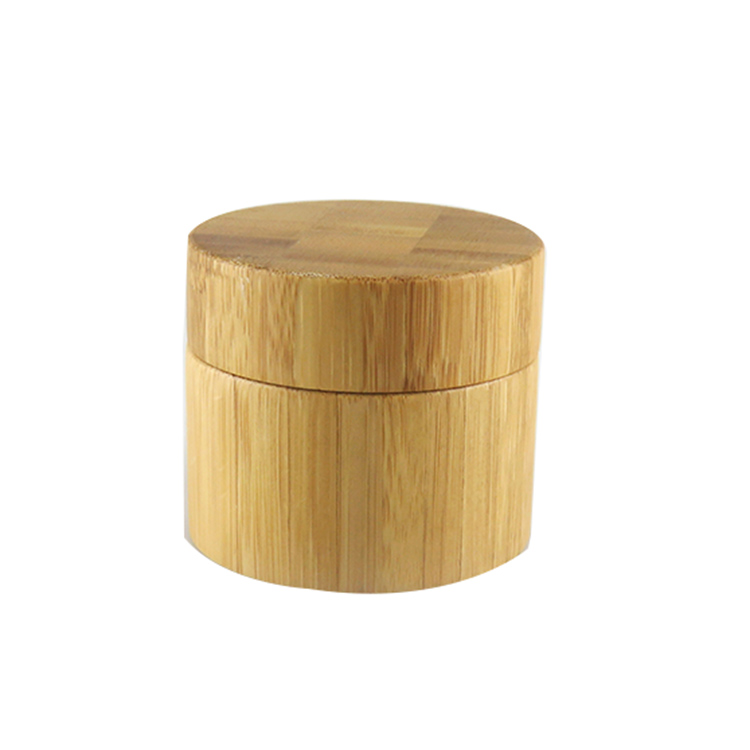 Luxury bamboo lid 15ml 30ml 50ml cream cosmetic jar amber black frosted glass cosmetic jar