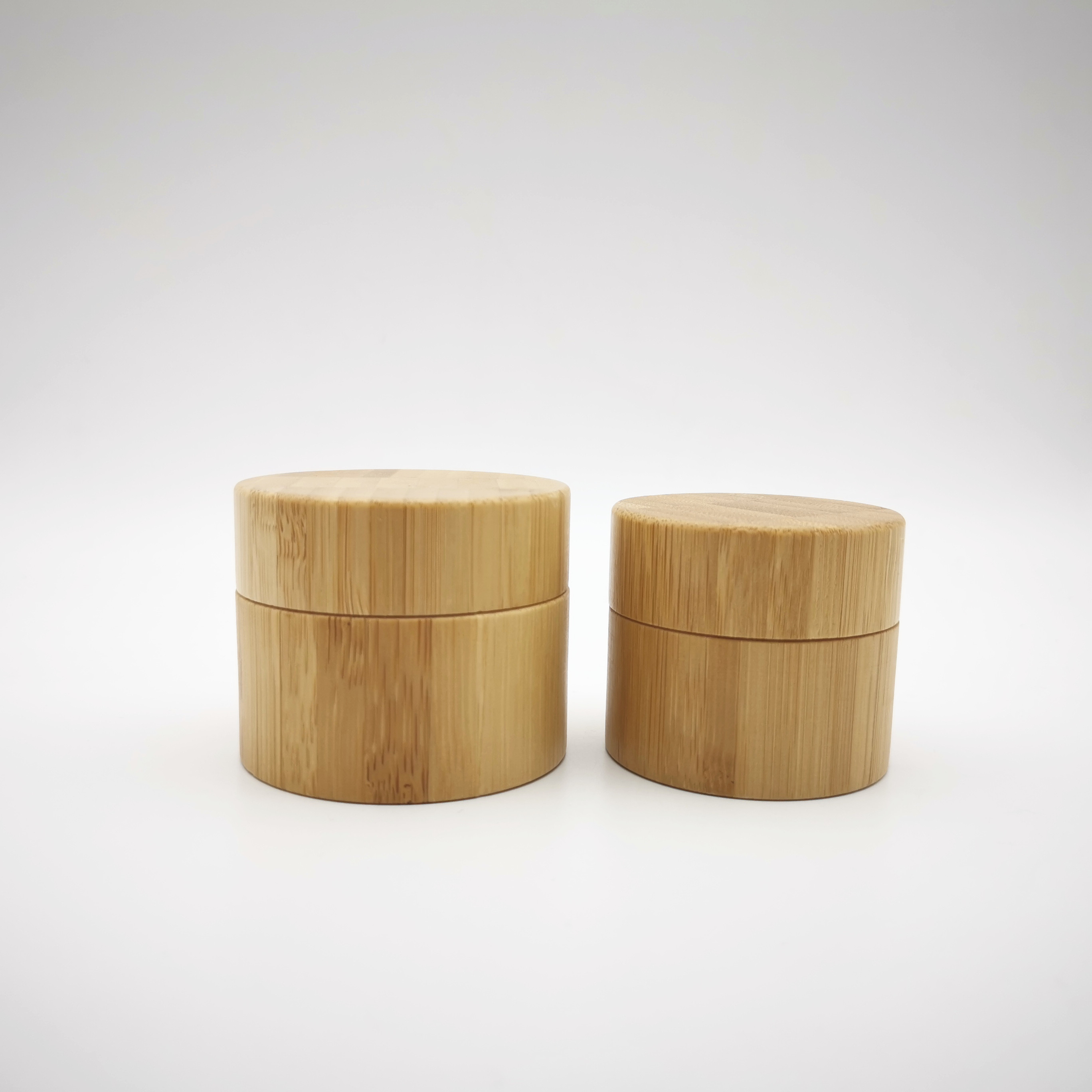 Luxury bamboo lid 30ml 50ml cream cosmetic jar amber black frosted glass cosmetic jar