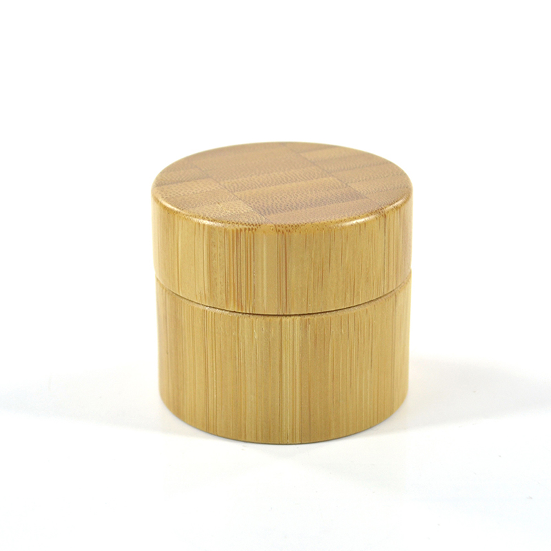 Luxury bamboo wooden cosmetic container 30g bamboo cream jar with PP inner