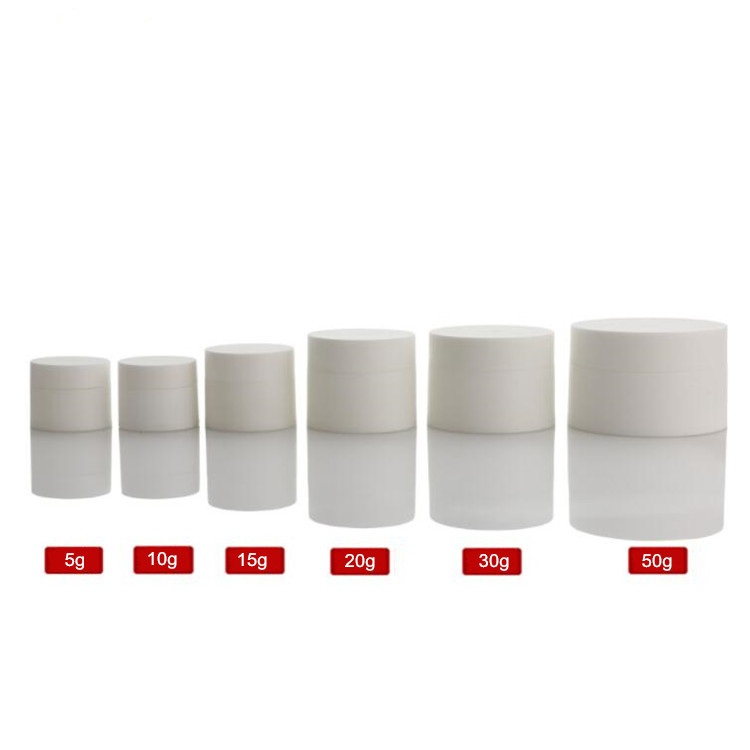 Luxury beauty cream jar 5g 10g 15g 20g 30g 50g empty white cosmetic plastic bottle jar