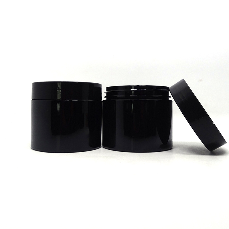 Luxury black PET  screw top 1 oz 2 oz 3 oz 4 oz 8 oz cosmetic packaging plastic container