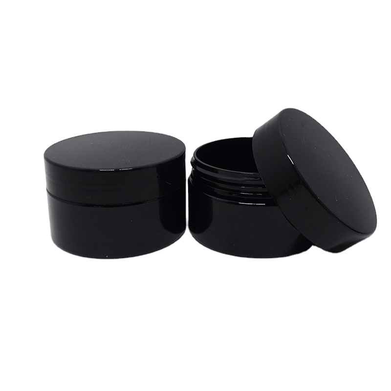 Luxury black PET screw top 1 oz 2 oz 3 oz 4 oz 8 oz cosmetic packaging plastic container
