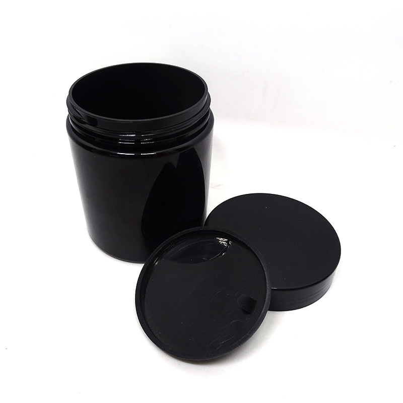 Luxury black PET screw top 1 oz 2 oz 3 oz 4 oz 8 oz cosmetic packaging plastic container