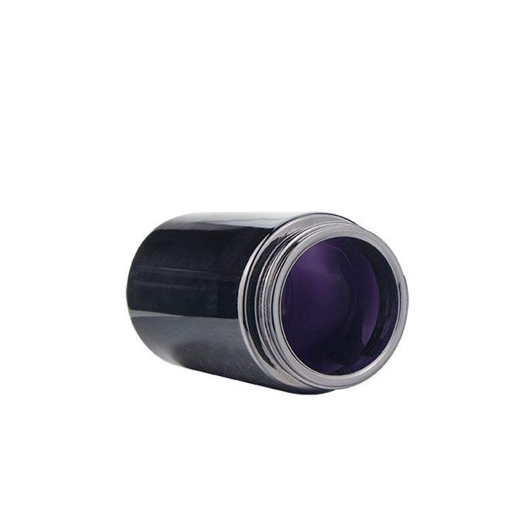 Luxury black dark violet screw top 1 oz 2 oz 3 oz 4 oz 8 oz cosmetic packaging glass container storage jars