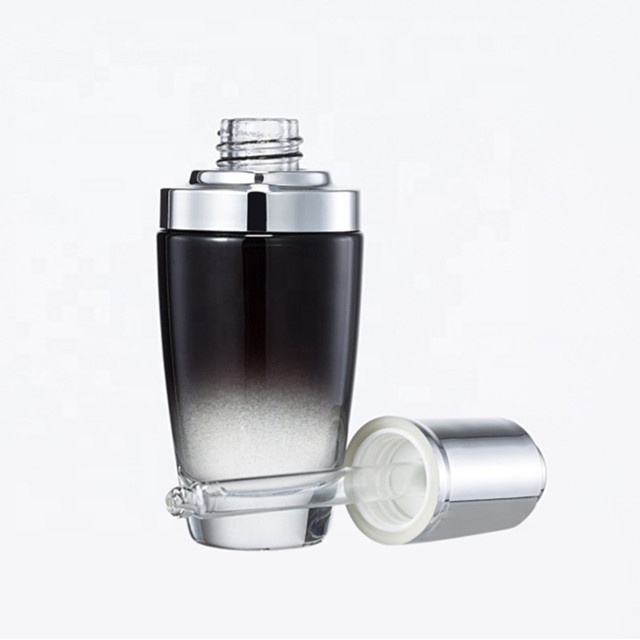 Luxury black dropper bottle 30ml Genifique Youth Activating glass essential oil bottle for cosmetic packaging