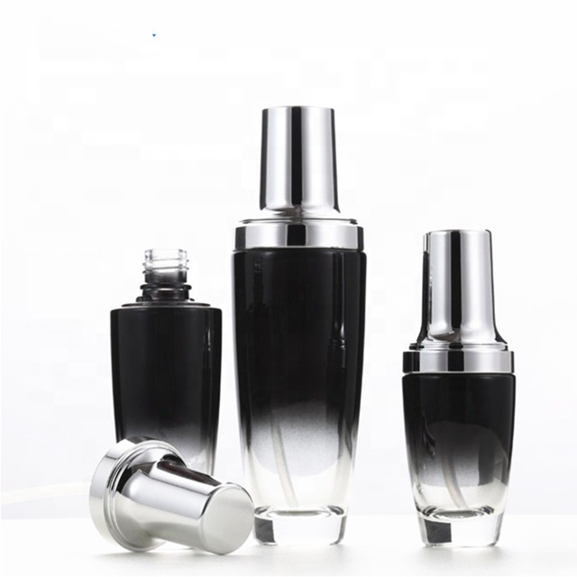 Luxury black dropper bottle 30ml Genifique Youth Activating glass essential oil bottle for cosmetic packaging