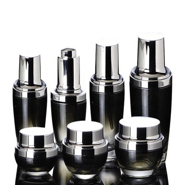 Luxury black dropper bottle 30ml Genifique Youth Activating glass essential oil bottle for cosmetic packaging