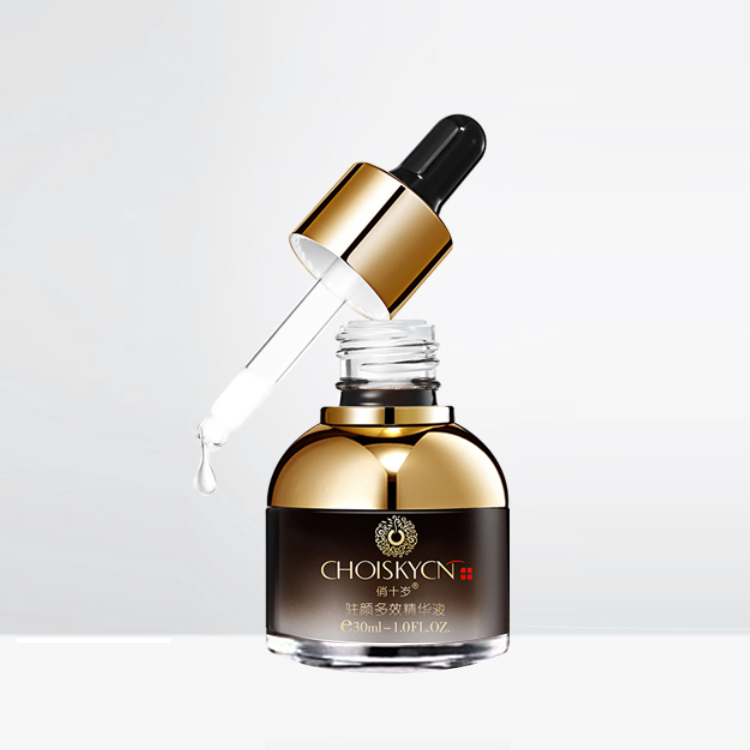 Luxury black gradient customize 30ml 1OZ glass dropper bottle with black pipette for cosmetic oil