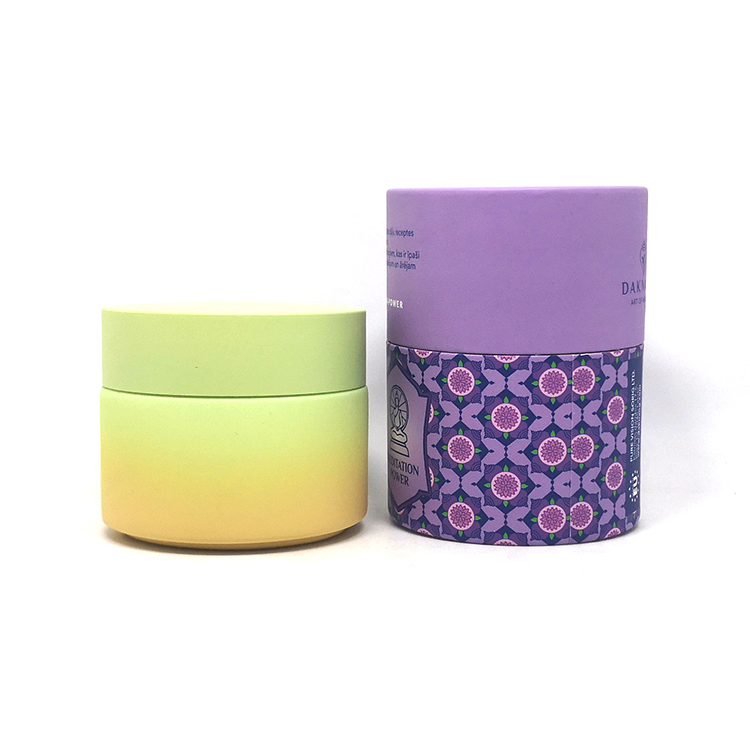 Luxury ceramic packaging 100ml gradient matte green glass cream jar cosmetic white porcelain jars
