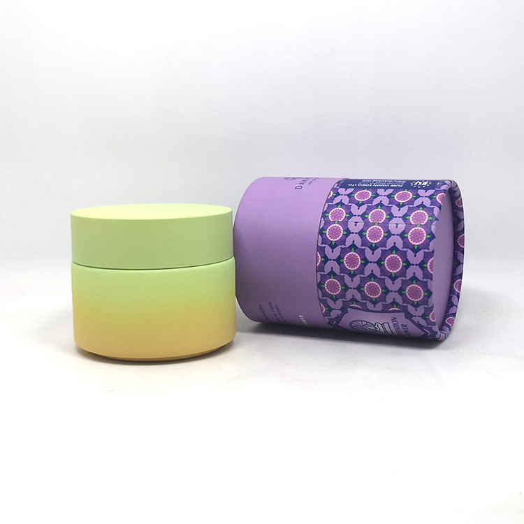 Luxury ceramic packaging 100ml gradient matte green glass cream jar cosmetic white porcelain jars