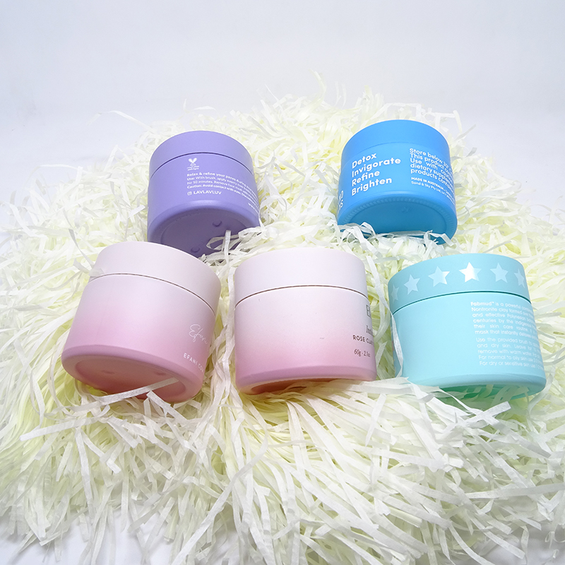 Luxury ceramic packaging 30g 50ml matte pink blue purple opal white glass cosmetic porcelain cream jar