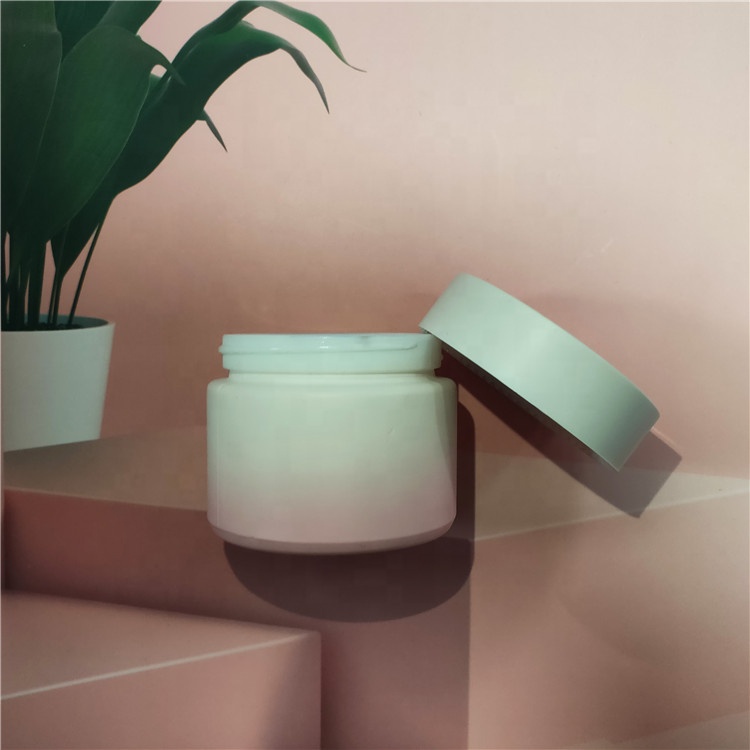 Luxury ceramic packaging 50ml matte purple opal glass jar cosmetic white porcelain jar