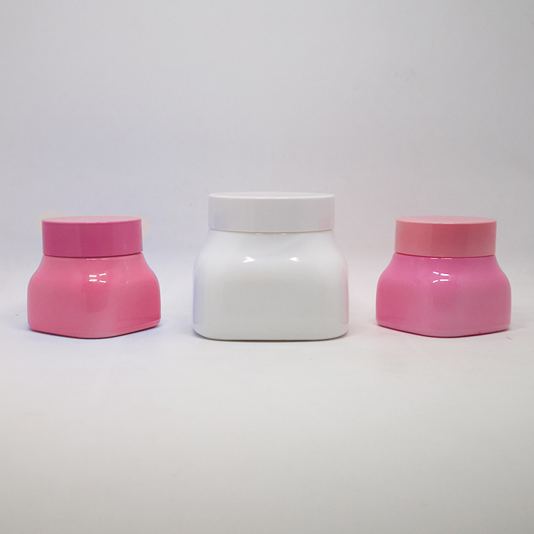 Luxury ceramic skincare packaging opal white glass 60ml jar with arc cap
