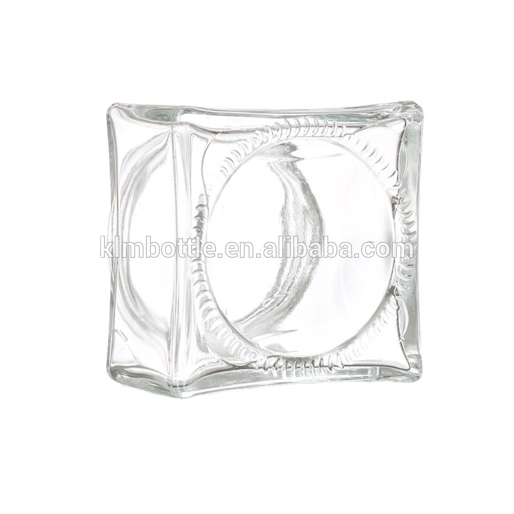 Luxury clear 120ml square shaped glass cosmetic cream jars with plastic lids